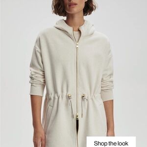 Varley Cream Zip-Up Hoodie